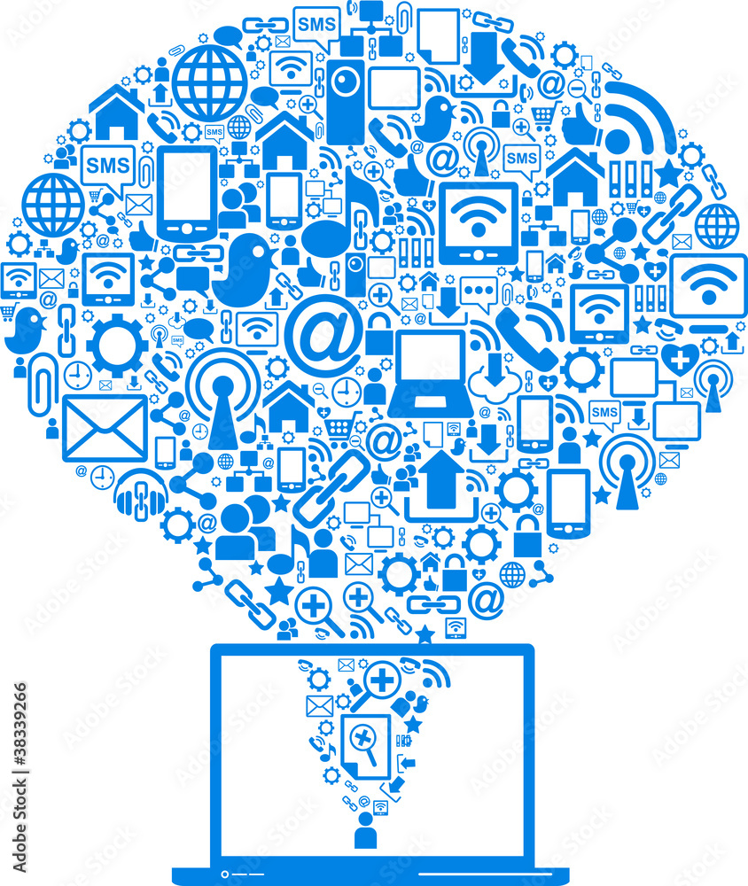 Poster computer and internet icons
