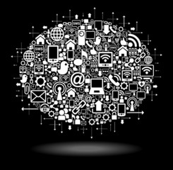 social media icons black backgrounds