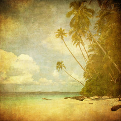 Obraz premium grunge image of tropical beach