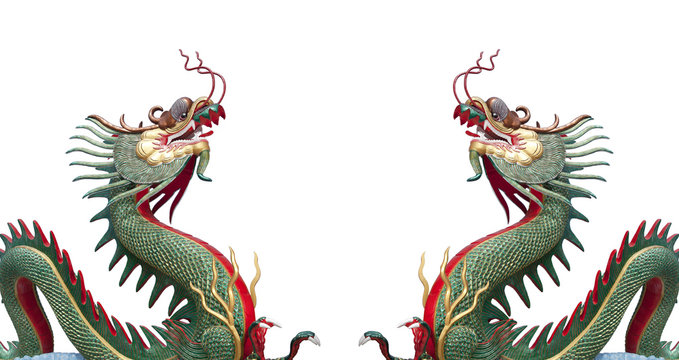 Giant Chinese dragon at WAt Muang