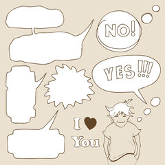 A collection of Comic Element. Popup bubble