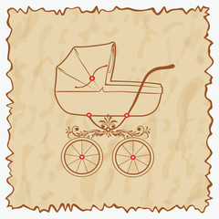 Vintage baby carriage.