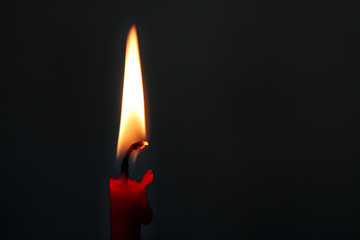burning red candle
