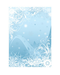 Blue snowflake background design