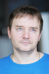 Obraz premium Closeup portrait of courageous middle age man