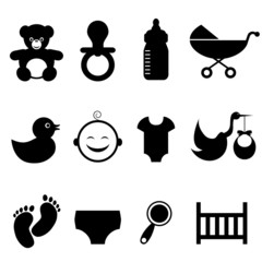 Baby related icon set - 38344048