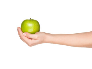 Hand with apple