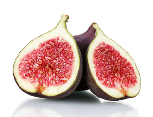 Ripe figs isolated on white
