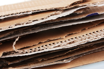 Torn cardboard closeup