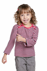 Portrait of emotionally girl