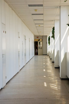 corridor in business center