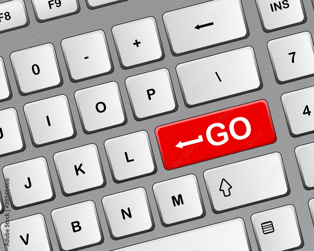 Poster Keyboard with red button 