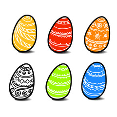 Set of color eggs