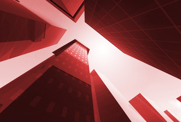 Abstract angle of skyscrapers