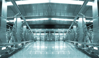 Hall with square columns