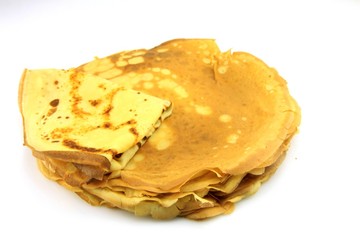 crêpes sur fond blanc