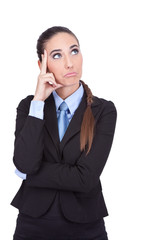sad business woman thinking