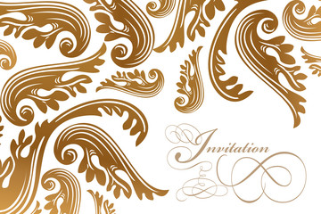 Calligraphy and vintage paisley design card