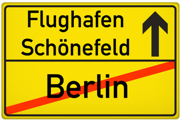 Schild Flughafen Schönefeld Berlin