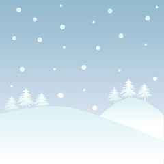 winter landscape with fir trees