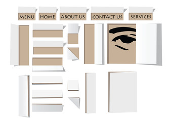 website template design in origami paper style