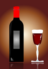 Botella de vino tinto
