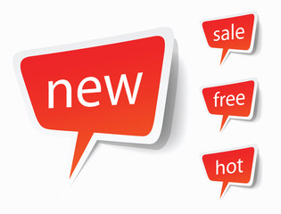 labels or stickers for new concepts, vector