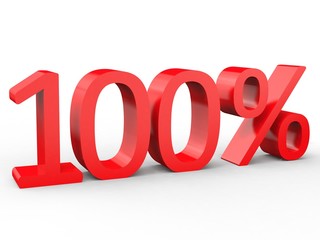 3d Schrift 100 % rot