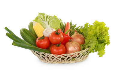fresh healthy vegetables in the basket