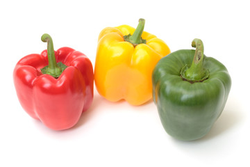 multicolored paprika isolated on a white background