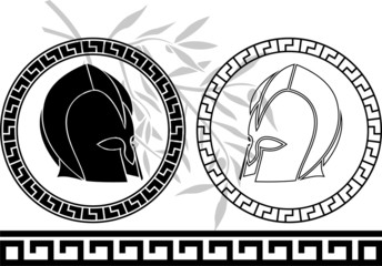fantasy ancient helmets. stencil. second variant