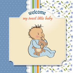 romantic baby boy shower card