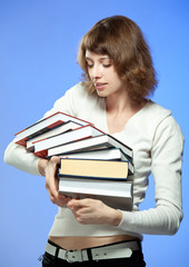 The young woman with books