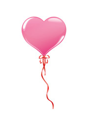 Fototapeta na wymiar pink balloon in shape of heart