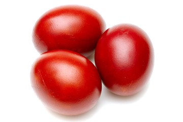 Red easter eggs
