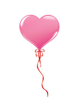 pink balloon in shape of heart
