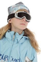 fillette avec masque de ski