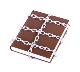 Brown book is linked chain isolated