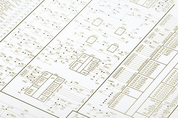 Detailed drawing of electrical circuits