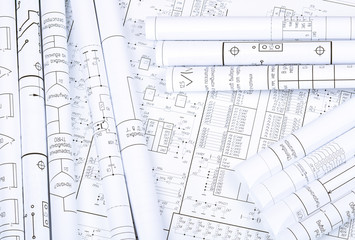 Drawings rolled in a tube