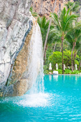 Swimming pool on the beach
