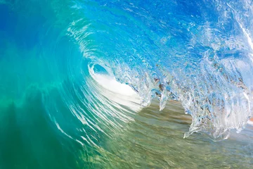 Crédence de cuisine en verre imprimé Eau Blue Ocean Wave
