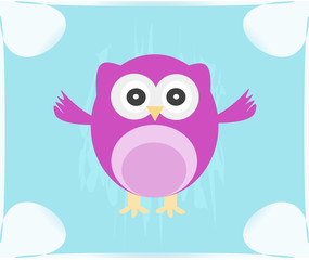 Cute Vector Owl invitation card