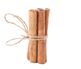Cinnamonstick standing on white background