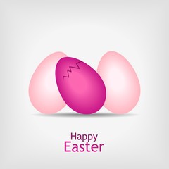 three pink easter eggs