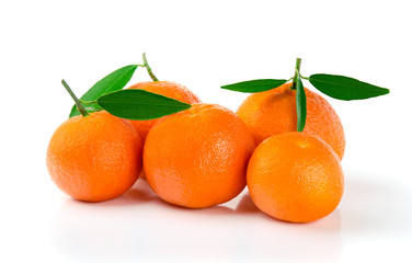 Fototapeta na wymiar Five Fresh Mandarins