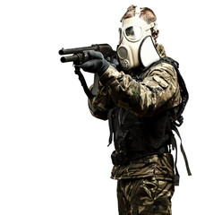 soldier with shotgun