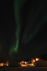 Northern Light above a Lofoten's village