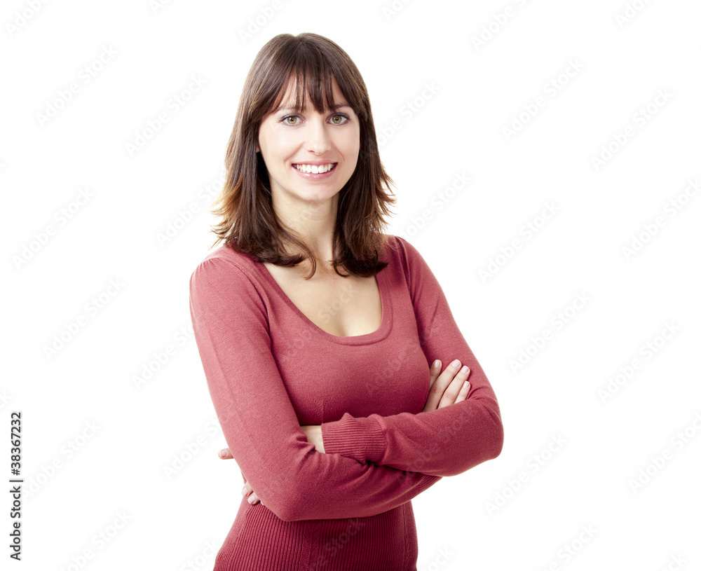 Poster happy woman smiling