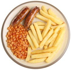 Sausages, Bean & Chips